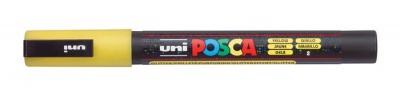 Dekormarker, 0,9-1,3 mm, UNI "Posca PC-3ML", fényes sárga